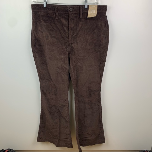 Madewell Perfect Vintage Flare Pant Corduroy Dark Coffee Brown NEW Size 33 - Picture 2 of 12